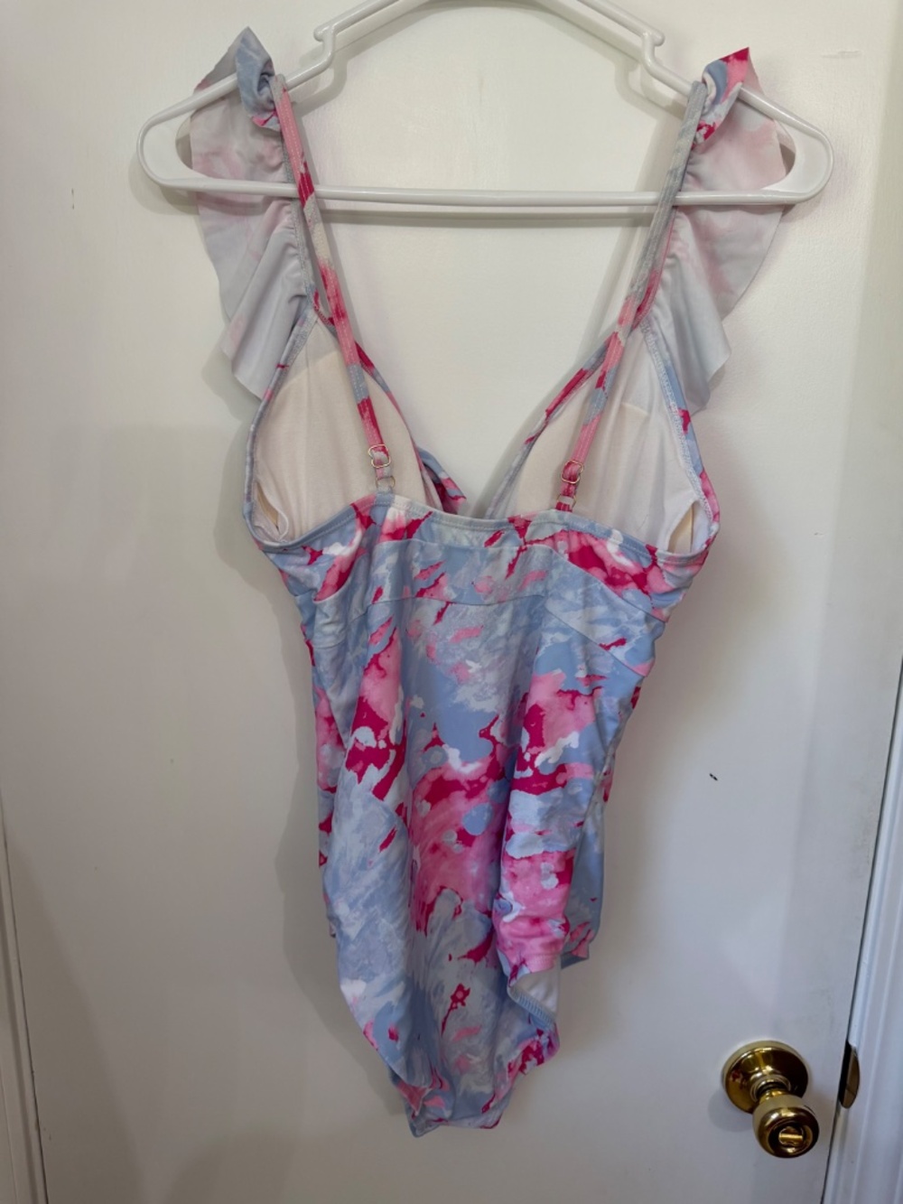 Jessica Simpson Abstract Ruffle One Piece- Medium - Picture 2 of 3